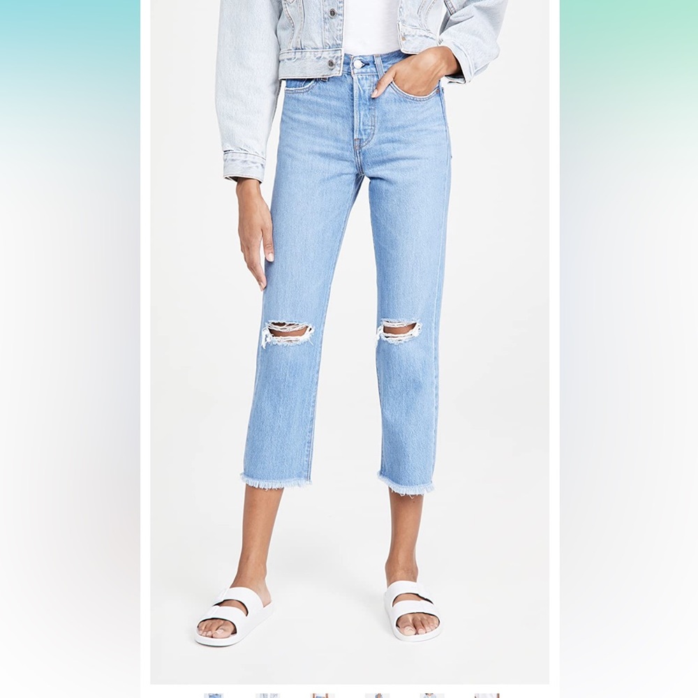 Levi Wedgie Button Fly Crop Jean - size 28, fits like size 4